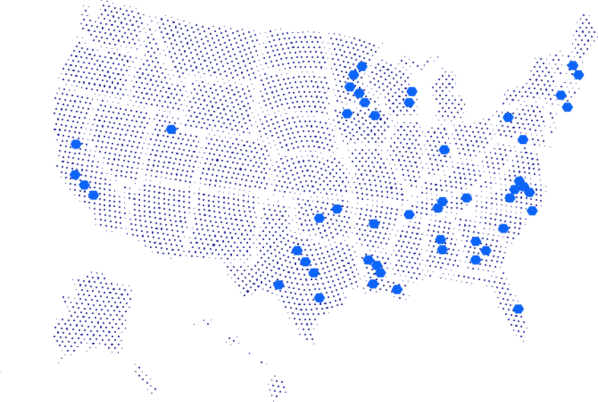 blue dotted map of Cobalt location branches
